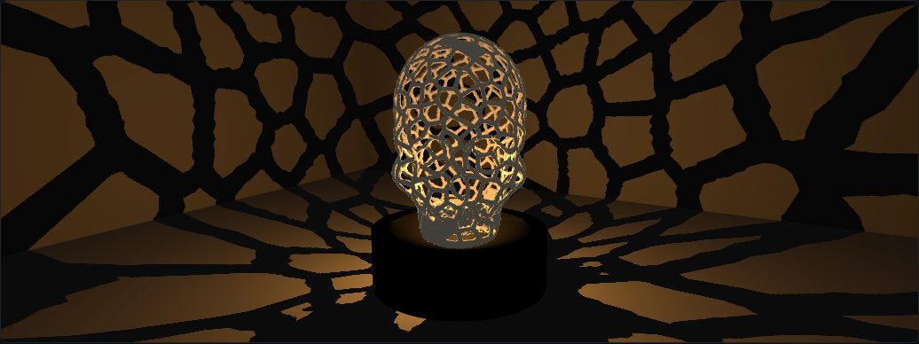 Voronoi skull lamp